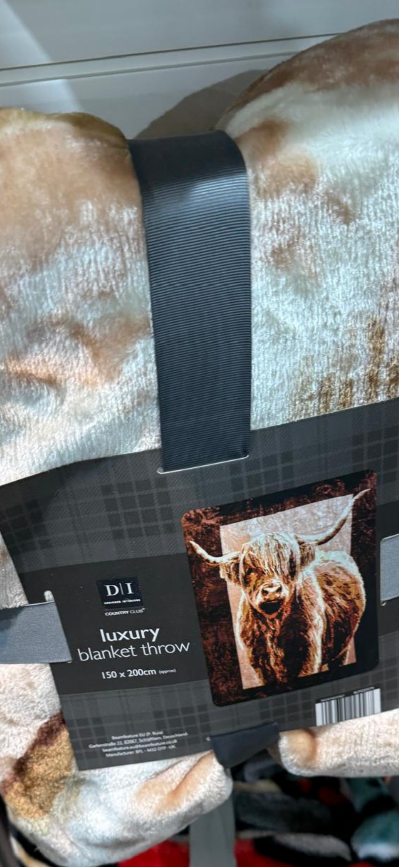 Highland cow Sherpa fleece throw