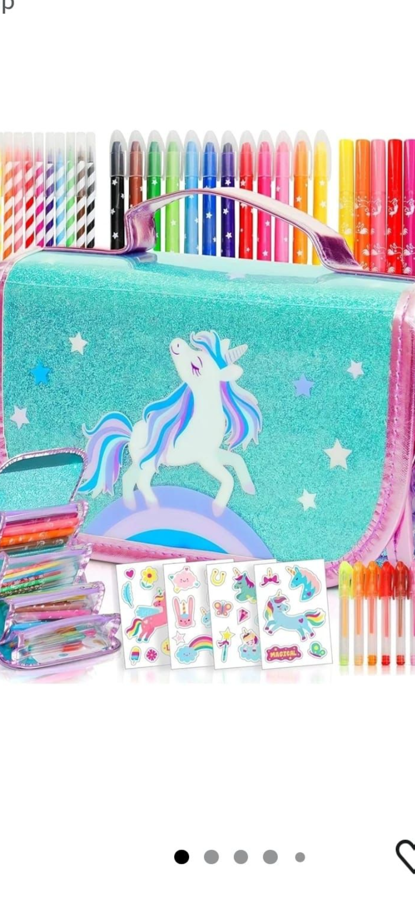 Glitter unicorn pen case
