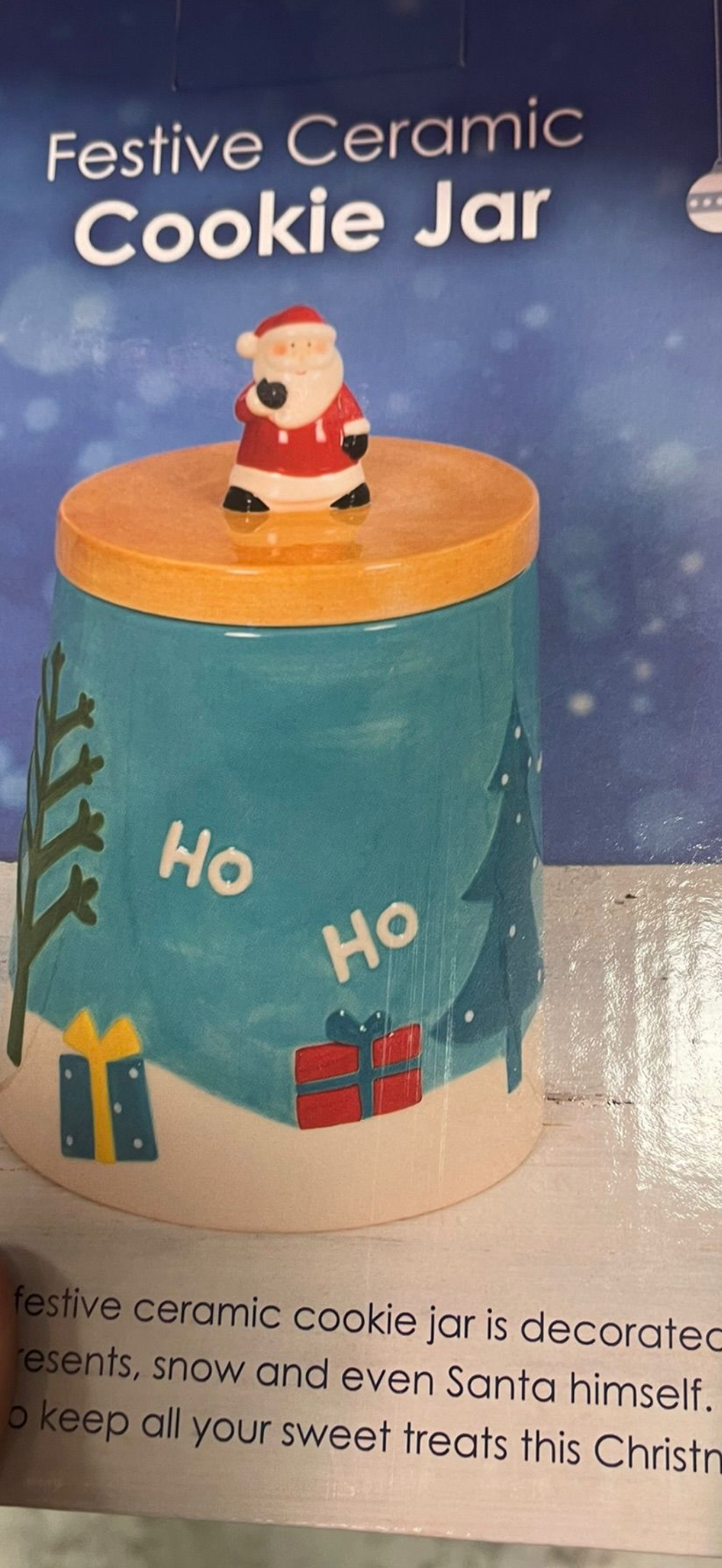 Santas ceramic cookie jar