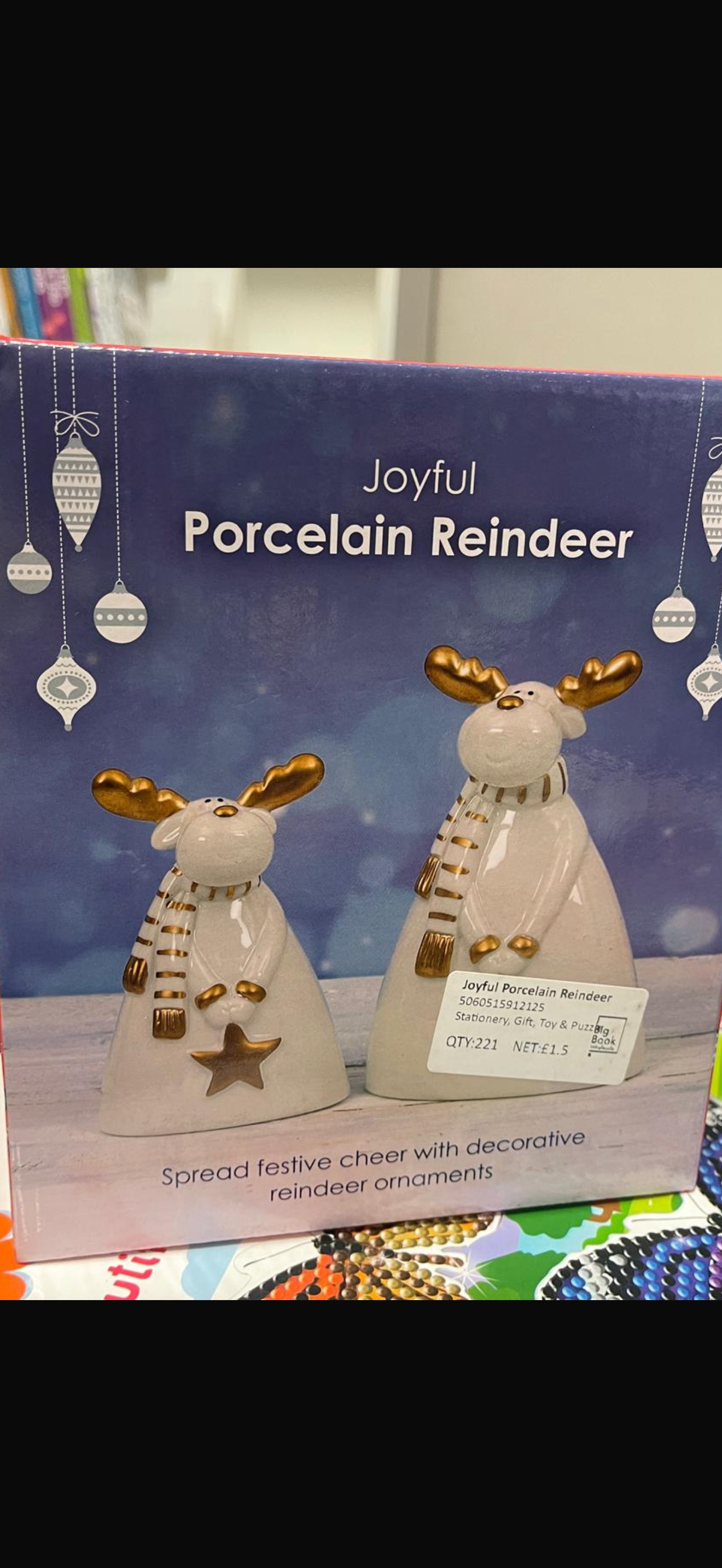 Porcelain reindeer ornaments