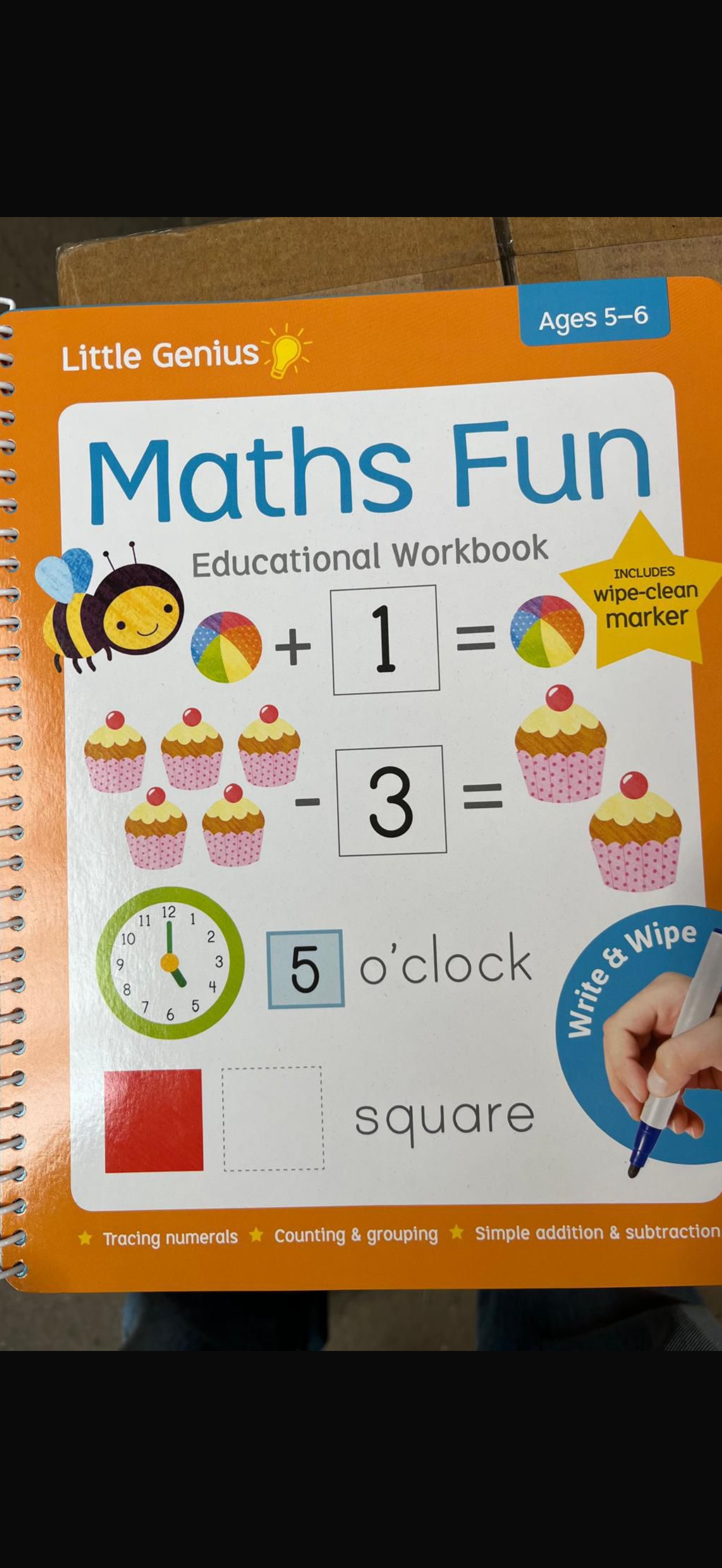 Wipe clean maths activities book