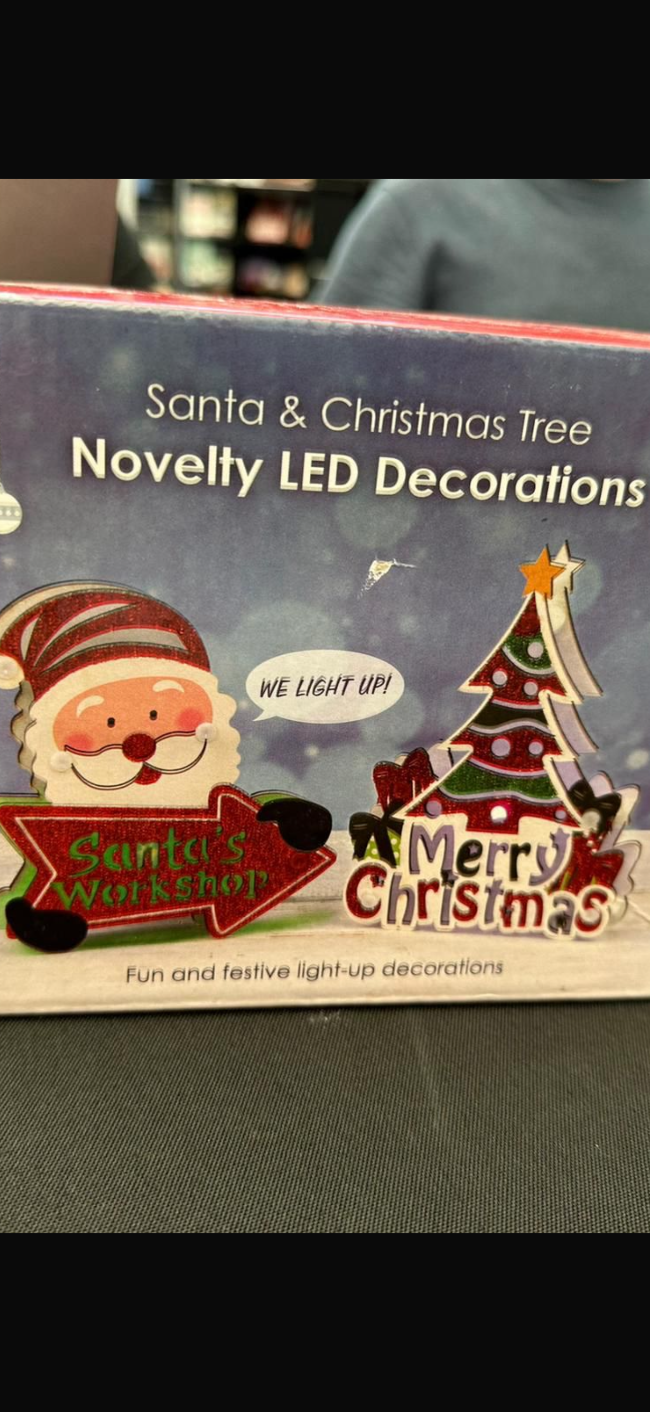 Santa and tree light up ornaments set